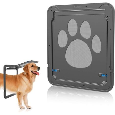 Sollbry Porte moustiquaire pour chien avec fermeture magnétique, porte moustiquaire pour porte coulissante/fenêtre verrouillable pour chien, 37 cm de largeur x 42 cm de hauteur (1/3)