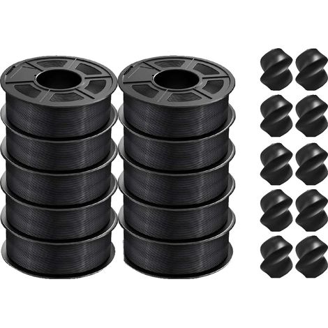 Filamento 3D, mayor resistencia, bobinado preciso, PLA P negro, 10 rollos. (1/2)