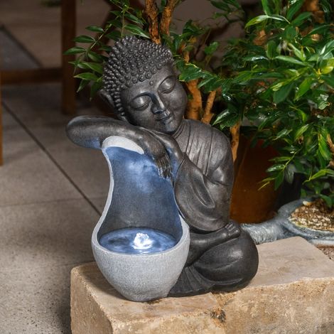 esotec LED Solarbrunnen Buddha ruhend, ZEN-Gartendeko Komplettset outdoor 101330