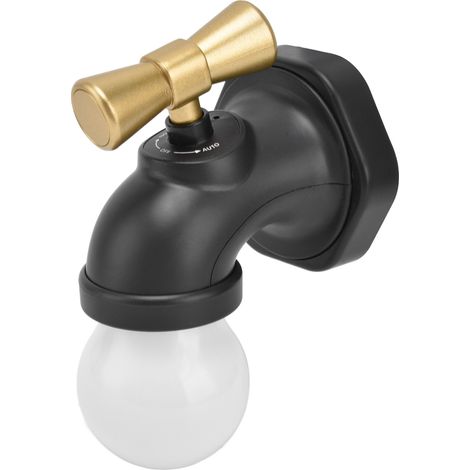 Lumière LED murale noire pour couloir, escalier, entrée – Veilleuse de chevet USB rechargeable avec détection sonore, batterie intégrée, robinet design (1/5)