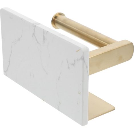 Porte-rouleau WC, inox, mural, avec étagère, pour salle d'eau (1/5)