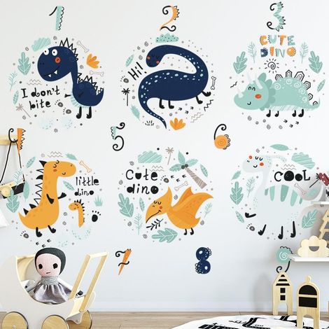 Autocollants muraux dinosaures mignons pour la décoration de chambre d'enfant (maternelle) (1/5)
