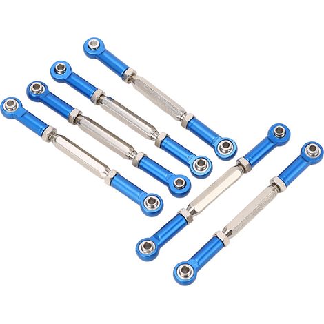 6 Stück 88 mm verstellbare Schubstangen aus Aluminiumlegierung mit Spannschloss-Gestänge-Zubehör für RC-Car-Modelle, blau (1/5)