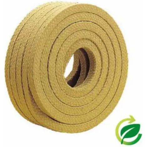 Joint pour presse-étoupe en coton Erica – Étanchéité efficace pour pompes et agitateurs – Dimensions 5x5mm, longueur 1m – Température max 90°C (1/2)