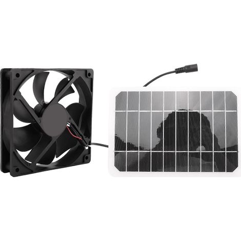 Kit de ventilateur solaire 5V 6W avec mini panneau solaire à monter soi-même pour serre extérieure en été, animaux domestiques et équipement de ventilation domestique (1/5)