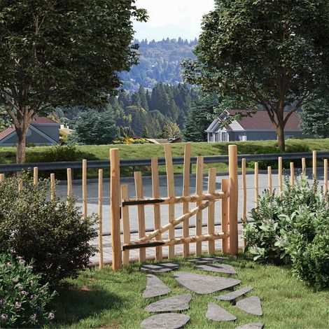 vidaXL Arched Fence Gate 100 x 90 cm Impregnated Hazel Wood Natural