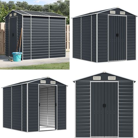 Cobertizo de jardín acero galvanizado antracita 191x215x198cm - Almacenamiento exterior - Herramientas de jardín