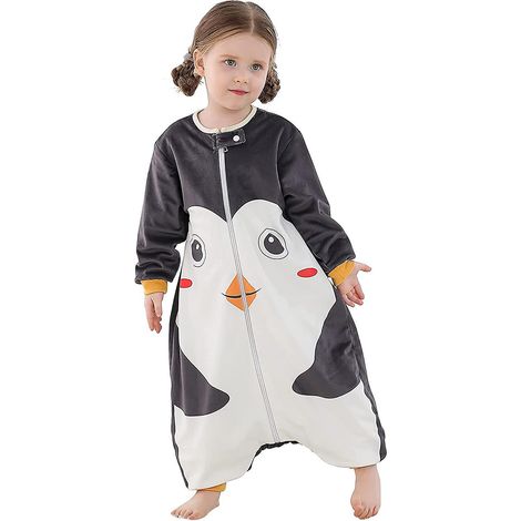 Gigoteuse bébé pingouin chaude et confortable avec pieds, 1-3 ans (1/5)