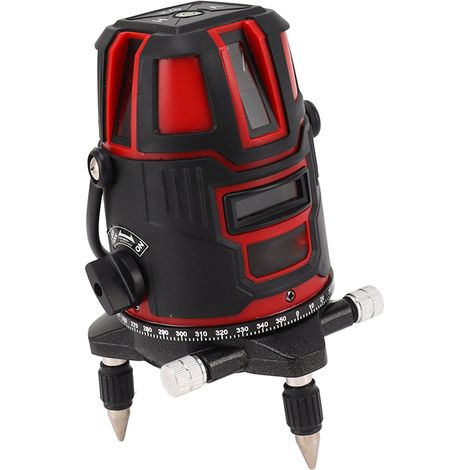 Laser-Liniennivelliergerät mit 5 Linien, selbstnivellierend, hochpräzise, vertikal und horizontal, EU-Stecker 110–240 V (1/5)