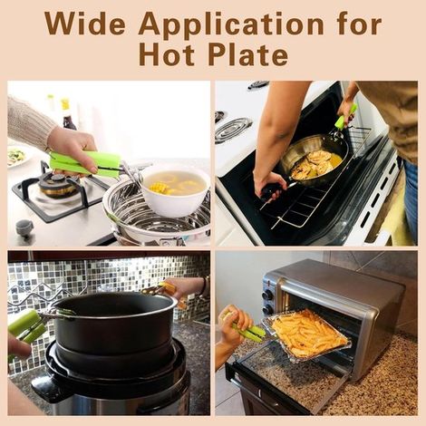 Pinzas,Pinzas para cuencos,Agarrador de ollas,Soporte para platos,Utensilios de cocina,Pinzas para sartenes de microondas y horno,2 piezas (1/4)