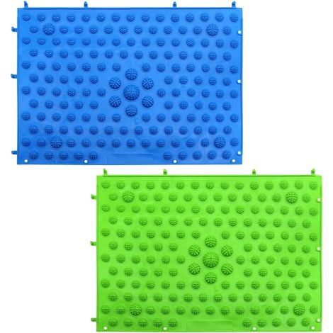 Tapis De Massage Podologique - TPE Écologique Non Toxique - Points De Pression Répartis Uniformément - Pour Relaxation Des Pieds À Domicile Ou Au Bureau - 2 Pièces (1/5)
