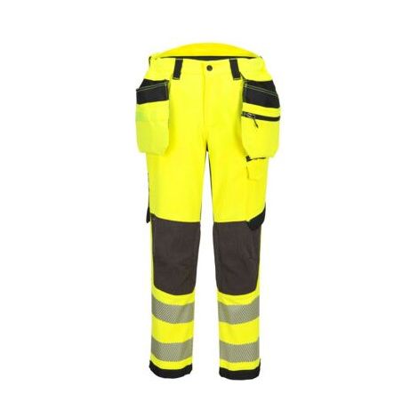 Pantalones EV4 de alta visibilidad, elásticos, con funda desmontable, clase 2 PORTWEST EV448 44 Amarillo/Negro (1/2)