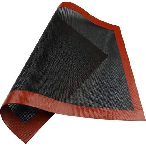 Tapis de Cuisson Lavable en Silicone Plateau Feuille Cuisson Permanente Réutilisable Silicone et Fibre de Verre,Robuste,Facile à Nettoyer,pour Four,Micro-Ondes,Congélateur Etc—Noir/Rouge (30×40cm) GRO (1/5)