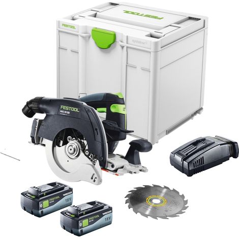 Festool HKC 55 EB-Basic Akku Handkreissäge 18 V 160 mm Brushless + 2x Akku 8,0 Ah + Schnellladegerät + Systainer