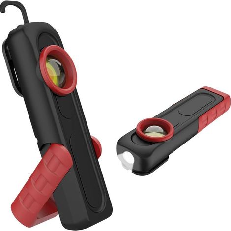 Lampe d'inspection Lampe led Rechargeable,500 Lumens Lampe COB Lampe de Poche Ultra Puissante de Travail LED + COB avec Base Magnétique et Crochet pour Auto Inspection Garage Camping et Urgence (1/5)