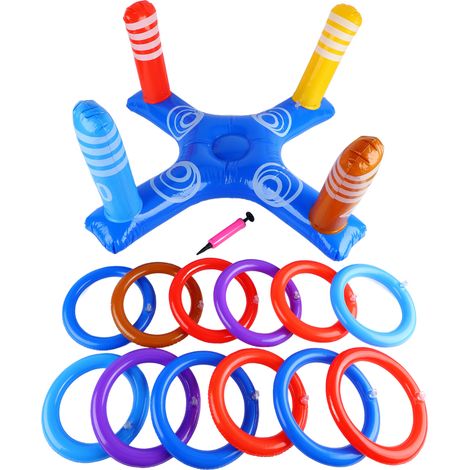 Jeu d'anneaux flottants pour piscine - Anneaux à lancer gonflables pour jeux aquatiques et activités de natation (1/5)