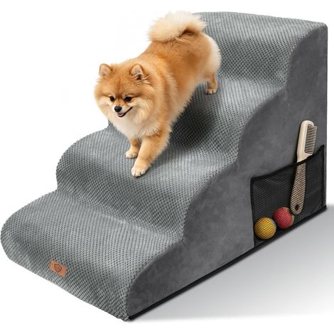 Dog Stairs 4 Steps Foam Walking Dog Sofa Grey (1/5)