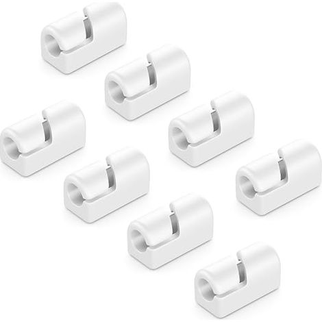 Supports de Câbles Serre-câbles Autocollants Gestion des Câbles Guide-câbles Organisateur Support Fixation Maison Plinthe Silicone Blanc (1/5)