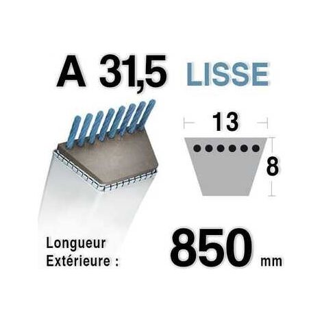 COURROIE A31,5 - A315 - A31-1/2 - 13 mm x 8 mm Länge lageraußenring 850 mm