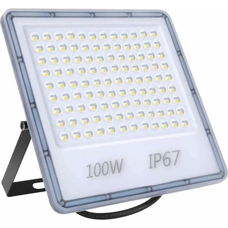 100W LED Projecteur Lumière Extérieur, 8000LM Éclairage de Sécurité Extérieur, Imperméable IP67, Blanc Froid 6500K Pour Patio, Jardin, Garage, Terrasse, Square, Usine, Entrée (1/5)