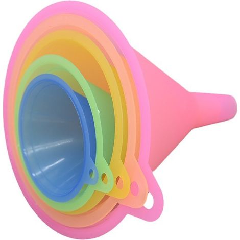 Entonnoir En Plastique Alimentaire - Lot De 5 Entonnoirs De Taille Variée Pour Transfert Liquides Poudres - Cuisine Laboratoire Restaurant - 5 Pièces (1/5)