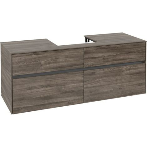 V&B Waschtischunterschrank Collaro 140x54,8x50cm, f WT mittig, stone oak (1/3)