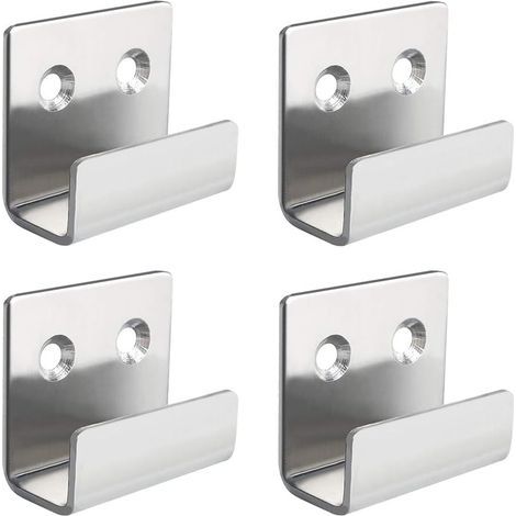 Crochets de suspension pour tableaux en acier inoxydable, pinces pour miroirs, kit de fixation robuste, 4 pièces (largeur intérieure de 15 mm)- (1/5)