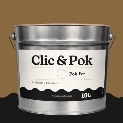 Peinture Fer Antirouille – Métal Extérieur Intérieur, Satinée, Protection Rouille - 10L - RAL 8000 - Brun vert