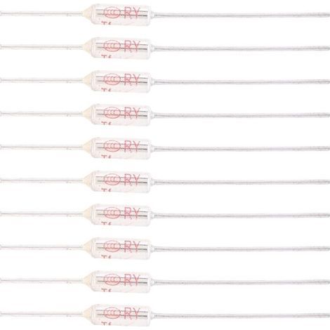 10 Pièces Fusible Thermique 250V 10A 77℃, Coupure de Fusible Thermique de Coque Métallique, Fusible de Température TF 72250℃ (77℃)-ARCAN (1/4)