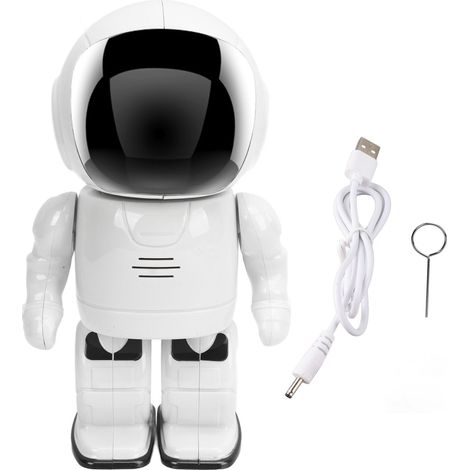 Caméra de surveillance sans fil HD 1080P, vision nocturne à 360°, détection de mouvement, audio bidirectionnel, robot de sécurité pour intérieur.