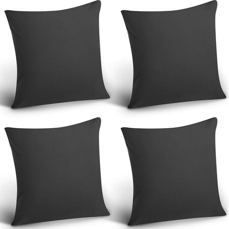 Juego de 4 fundas cuadradas impermeables con revestimiento de PU para cojines, aptas para uso interior y exterior. (1/5)