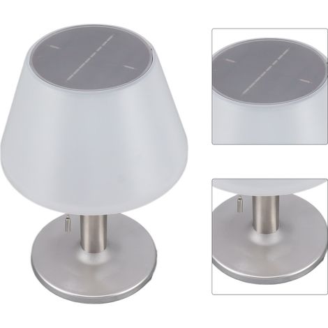 Lampe de table solaire LED étanche à 3 niveaux d'intensité réglable pour la maison, l'extérieur et le jardin. (1/5)