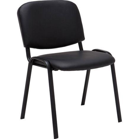 Sedia visitatore seduta rivestita in sintetico nero BUR10067