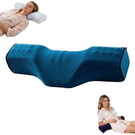 Oreiller cervical pour les personnes dormant sur le cté, oreiller ergonomique en mousse à mémoire de forme avec rainure de contour pour soutien du cou, coussin de sommeil pour dormir sur le dos ou (1/5)