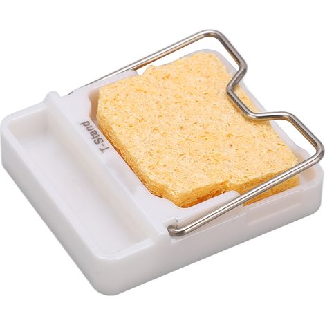 Mini-Lötkolbenständer mit Schwamm und Aufbewahrungsbox, wärmeisolierend, weißes Lötzubehör (1/5)