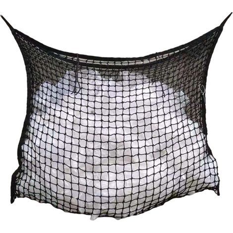 Heunetz mit Langzeitwirkung für Pferde – Für kontinuierliche Fütterung und Weidehaltung – Groß (120 x 90 cm) – Schwarz (1/5)