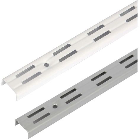 Cremagliera reggimensole 2 mt argento o bianco per scaffalature mensole colore e misura: argento cm 200