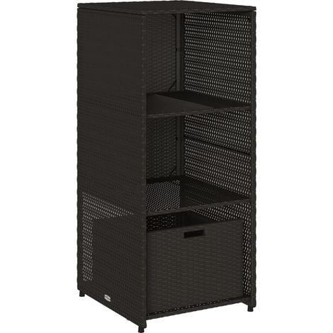 Maison Exclusive - Armadietto Portaoggetti da Giardino Nero 50x55x115cm Polyrattan
