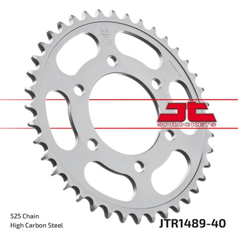 Pi帽贸n trasero de acero JT R1489-40, 40 dientes, tama帽o 525 (1/2)