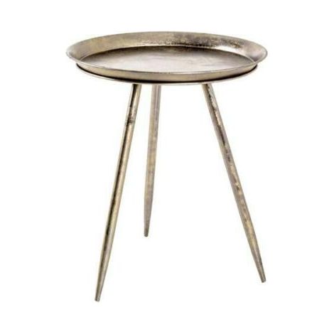 Table d'appoint coloris bronze antique en métal - H 54 x Ø 44 cm -PEGANE-