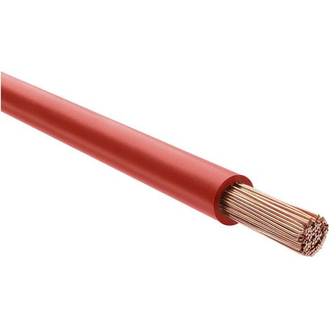 HELU KABEL H07V-K 1X35mm² RD (rot) Einzelader PVC rot AD 11,7mm Nennspannung Uo/U 450V/750V - 1 Meter