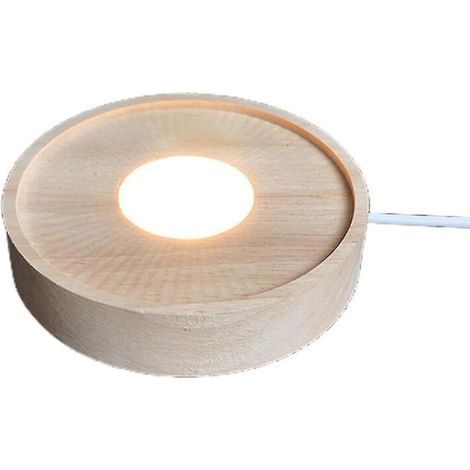 Le socle d'affichage de forme ronde a mené la base d'éclairage en bois de cristal de base d'affichage de lumières