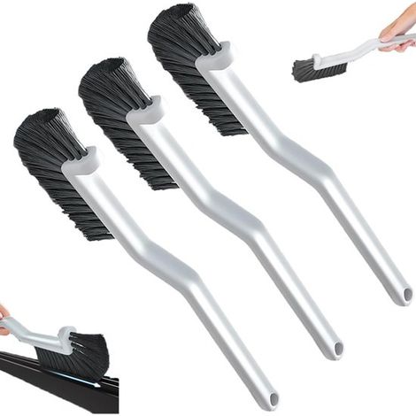 Lot de 3 brosses de nettoyage étroites avec manche en Z. Pratiques pour nettoyer les recoins et les joints. Multifonctionnelles, elles conviennent aux bords de la cuisine, aux toilettes et aux véhicul (1/5)