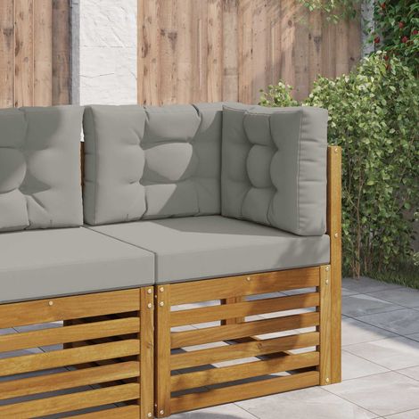 Cojín para sofá de exterior 3 pcs Gris Poliéster (1/5)
