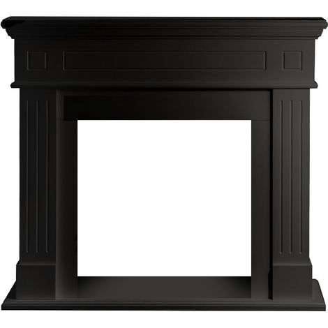 Cornice per Camino 110x36x100 cm Cambridge Rivestimento in Legno Nero (1/5)