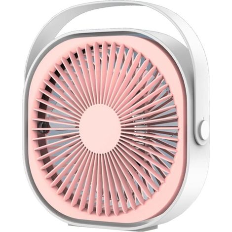 ®Rising FF Ventilateur bureau USB 15 cm, 3 vitesses rotation 360° silencieux rose (1/3)