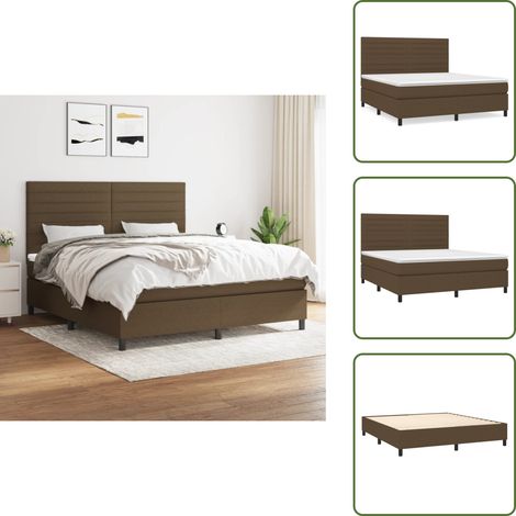 Boxspringbett mit Matratze Dunkelbraun 160x200 cm Stoff - Boxspringbett - Doppelbett - Bettenrahmen - Matratze - Schlafsystem (1/5)