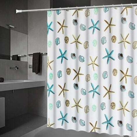Mold-resistant shower curtains - Extra long shower curtains with U-shaped hooks, antibacterial, waterproof - 180x180