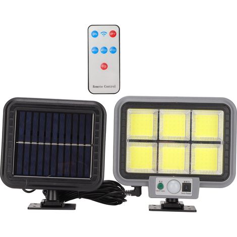 Fernbedienbare COB-Solarleuchte mit Bewegungsmelder, wasserdichte Gartenwandleuchte, Außenhofbeleuchtung (integrierter Akku enthalten, Fernbedienung mit Batterie enthalten, Modell TY10205, 6 Quadrate (1/5)