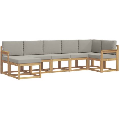 Set di divani da esterno 7 pz Bianco e Grigio Chiaro vidaXL (1/5)